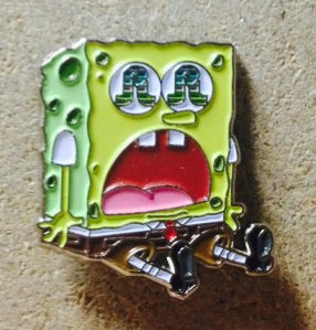 A Spongebob hat pin for the artist Pretty Lights. Source: Festival Treasures' Etsy.