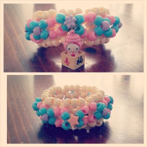 A Hello Kitty kandi cuff I made recently