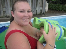 Here I am nursing my baby publicly in a lazy river. How offensive.