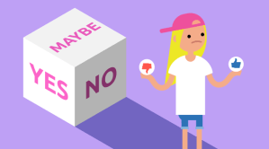 Depiction of an indecisive girl