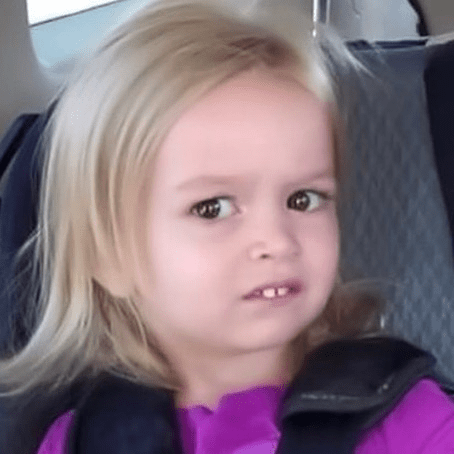 Child giving a judgmental side eye with two front teeth out. The side eyeing Chloe meme.