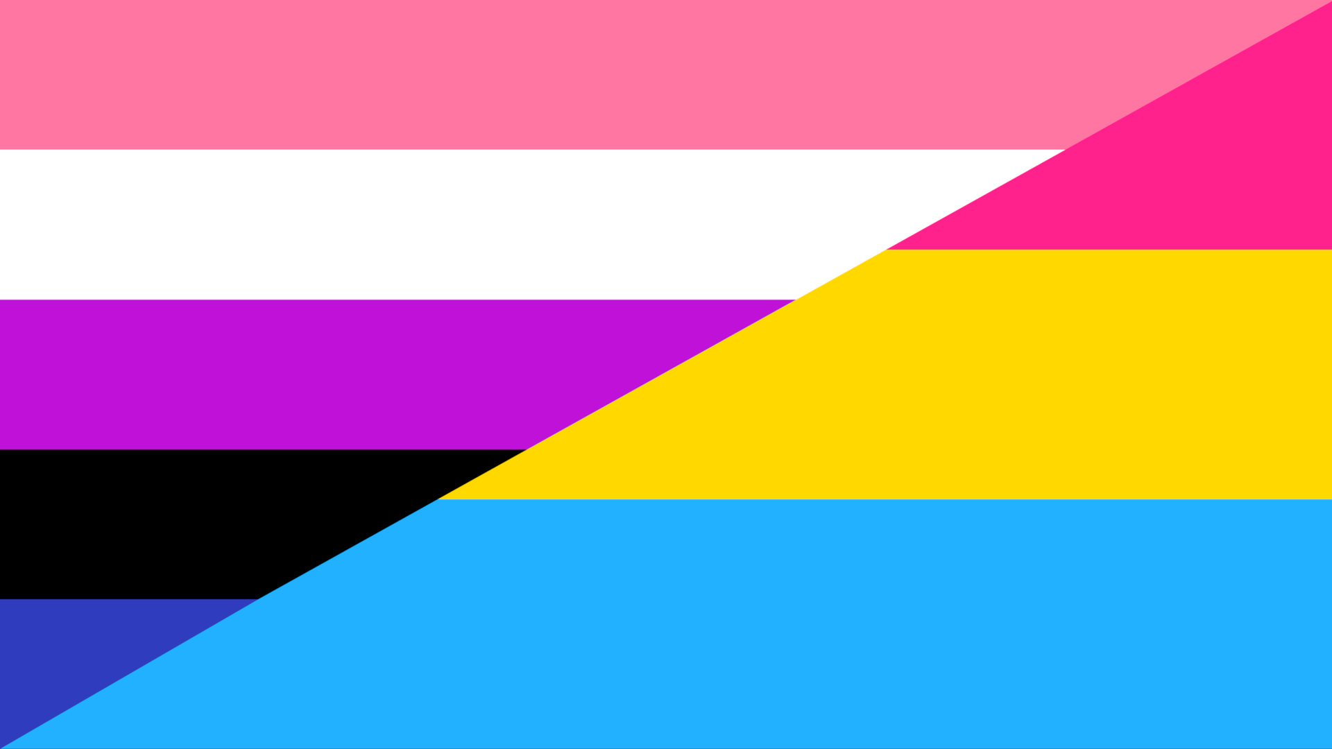 Pansexual and Genderfluid flag.